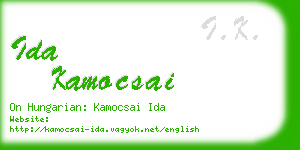 ida kamocsai business card